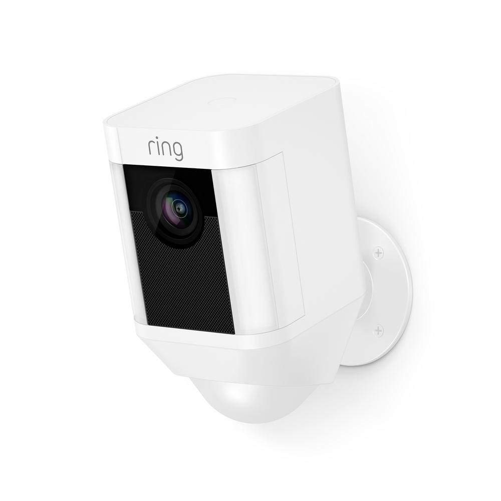 Ring Spotlight Cam, Camera không dây dùng pin, nói chuyện 2 chiều, tích hợp đèn LED, chuông báo động