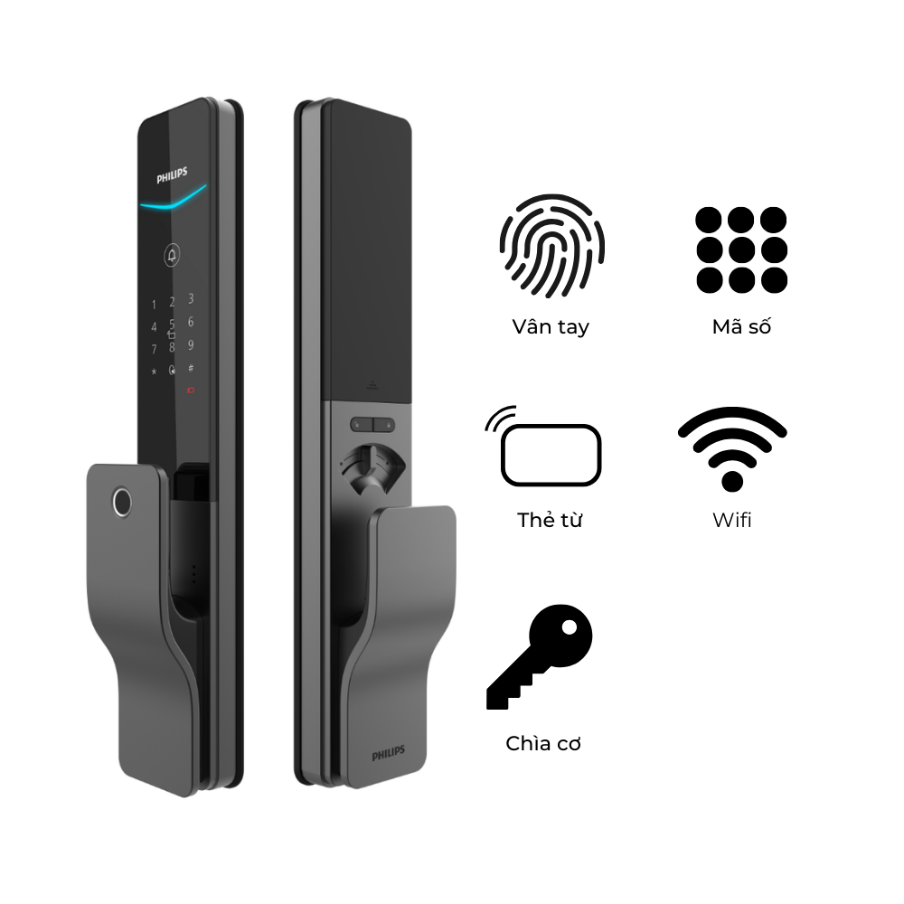 Khóa cửa vân tay Philips DDL801-5HBS - Kết nối Wifi - Ảnh 2