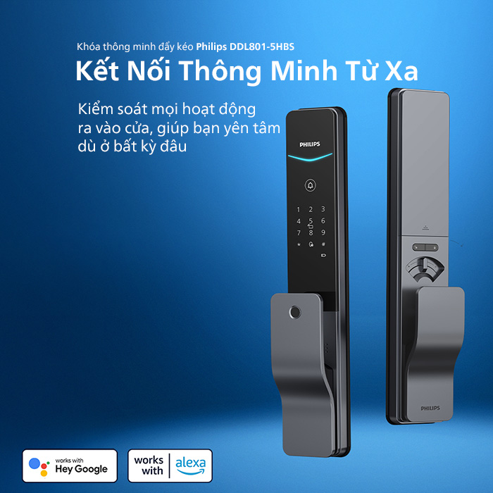 Khóa cửa vân tay Philips DDL801-5HBS - Kết nối Wifi - Ảnh 9