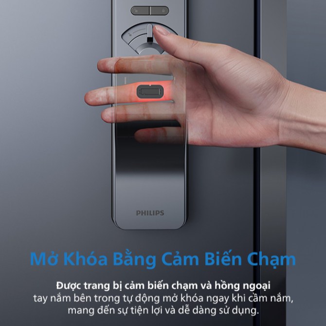 Khóa cửa vân tay Philips DDL801-5HBS - Kết nối Wifi - Ảnh 8